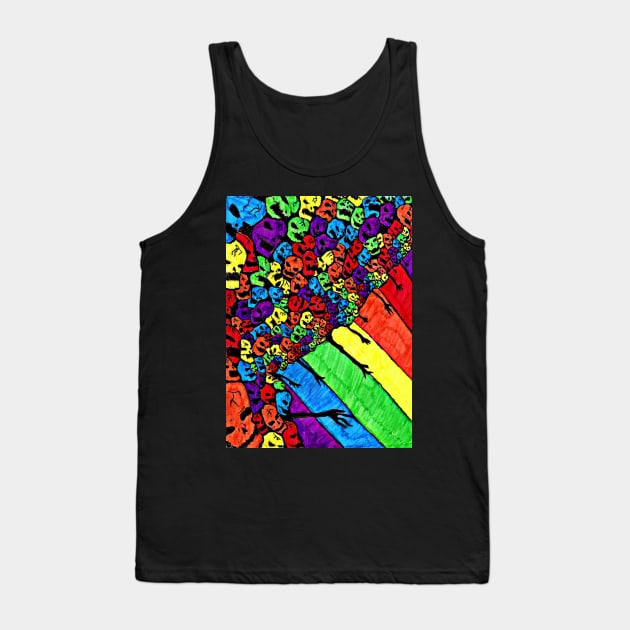 Rainbow Skull 1 Tank Top by Mr. Leon Artwork